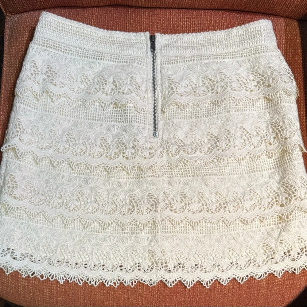 American Eagle Outfitters Cream Crochet Lace Mini Skirt - Picture 5 of 7